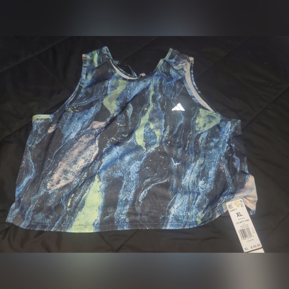 Blue and Green Athletic Tank Top